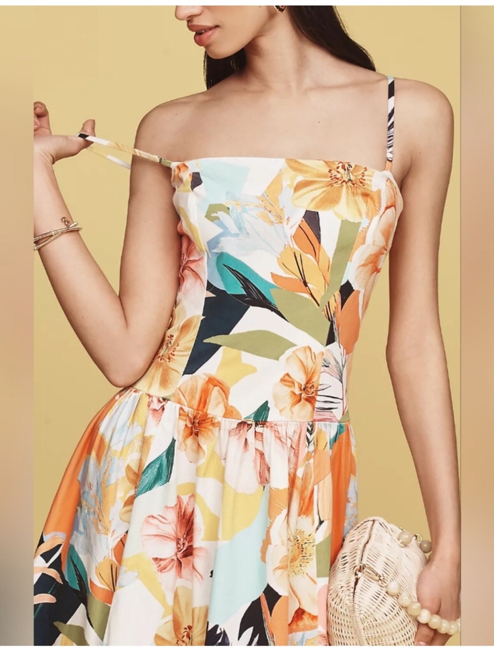 NWT By Anthropologie Drop-Waist Midi Dress Sz L - Picture 3 of 8